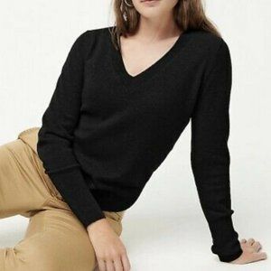 Black J Crew Cashmere V-neck fitted sweater in XL